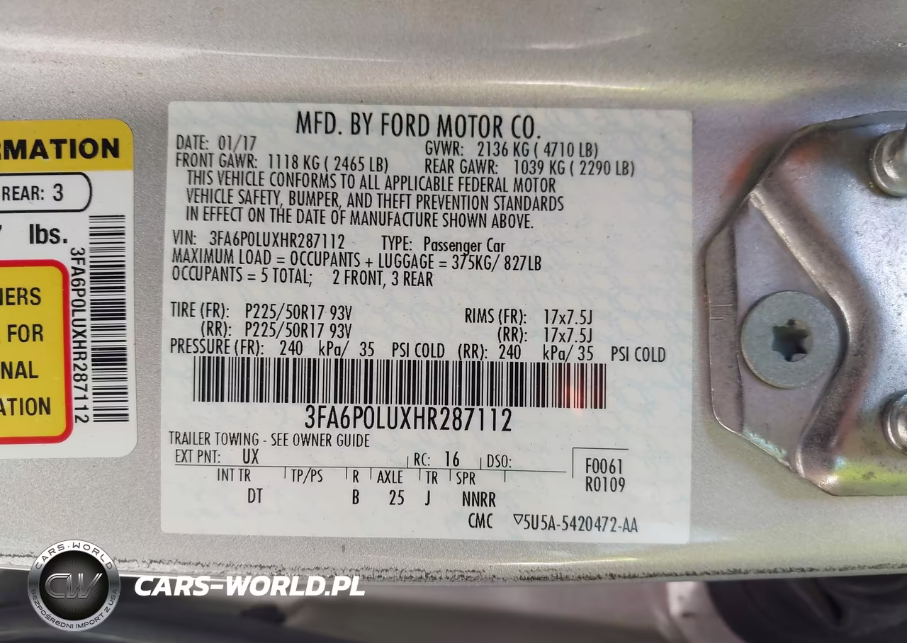 2017 Ford Fusion Hybrid Se VIN:3FA6P0LUXHR287112 - 9