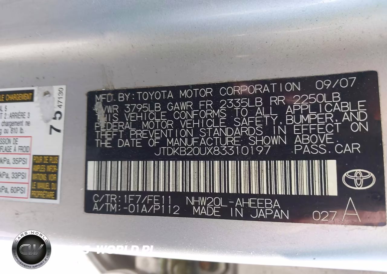 2008 Toyota Prius VIN:JTDKB20UX83310197 - 9