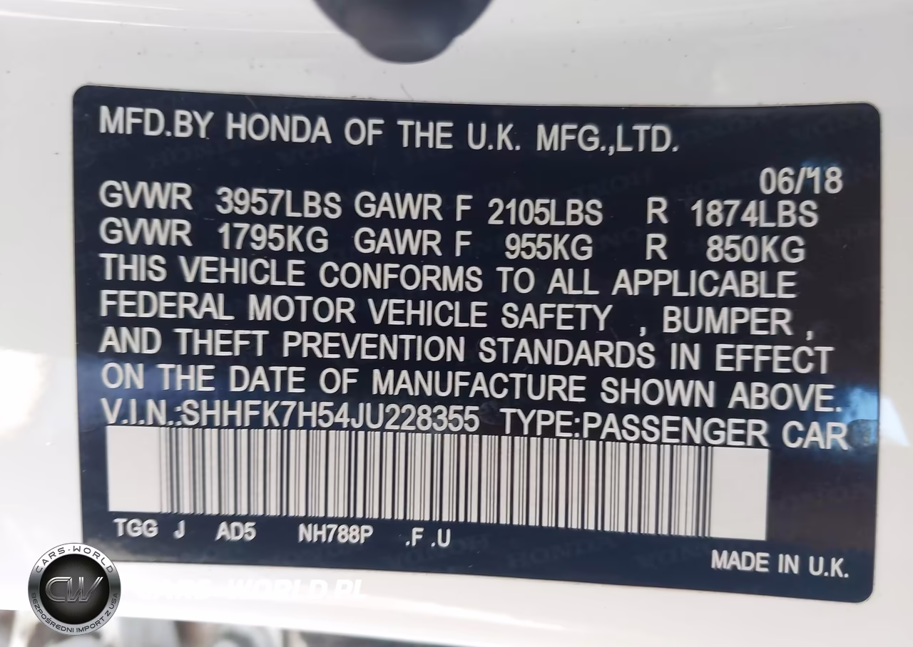 2018 Honda Civic Ex VIN:SHHFK7H54JU228355 - 9