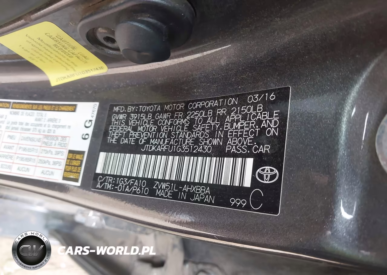 2016 Toyota Prius Two Eco VIN:JTDKARFU1G3512430 - 9