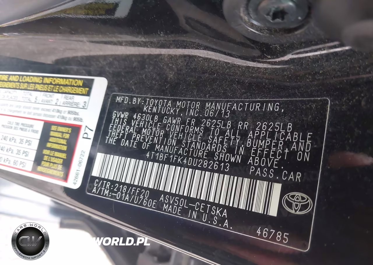 2013 Toyota Camry Se VIN:4T1BF1FK4DU282613 - 9