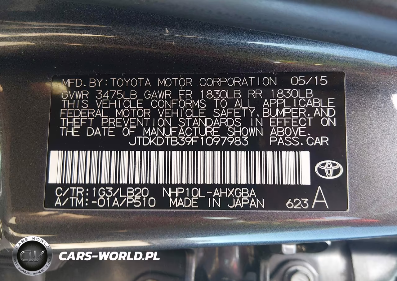2015 Toyota Prius C Four VIN:JTDKDTB39F1097983 - 9