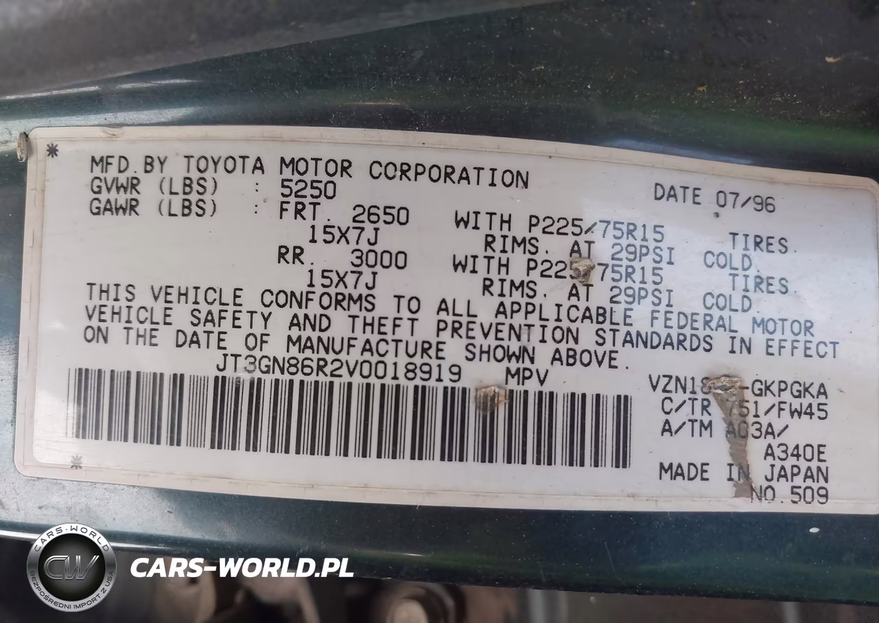 1997 Toyota 4Runner Sr5 V6 VIN:JT3GN86R2V0018919 - 9