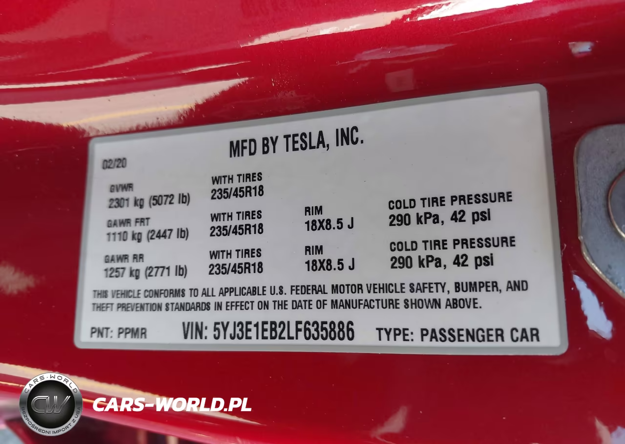 2020 Tesla Model 3 Long Range Dual Motor All-Wheel Drive VIN:5YJ3E1EB2LF635886 - 9