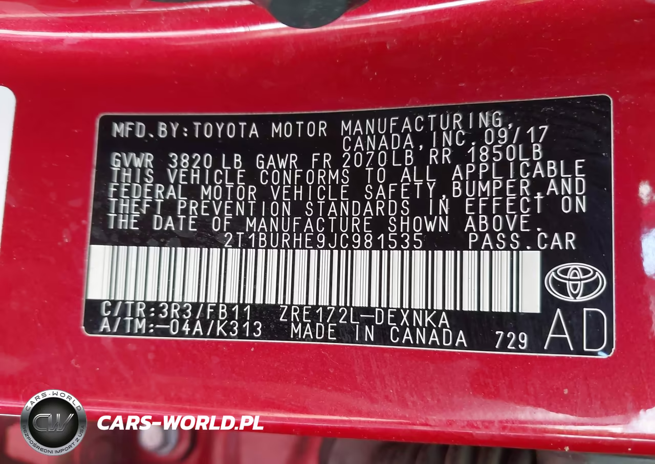 2018 Toyota Corolla Le VIN:2T1BURHE9JC981535 - 9