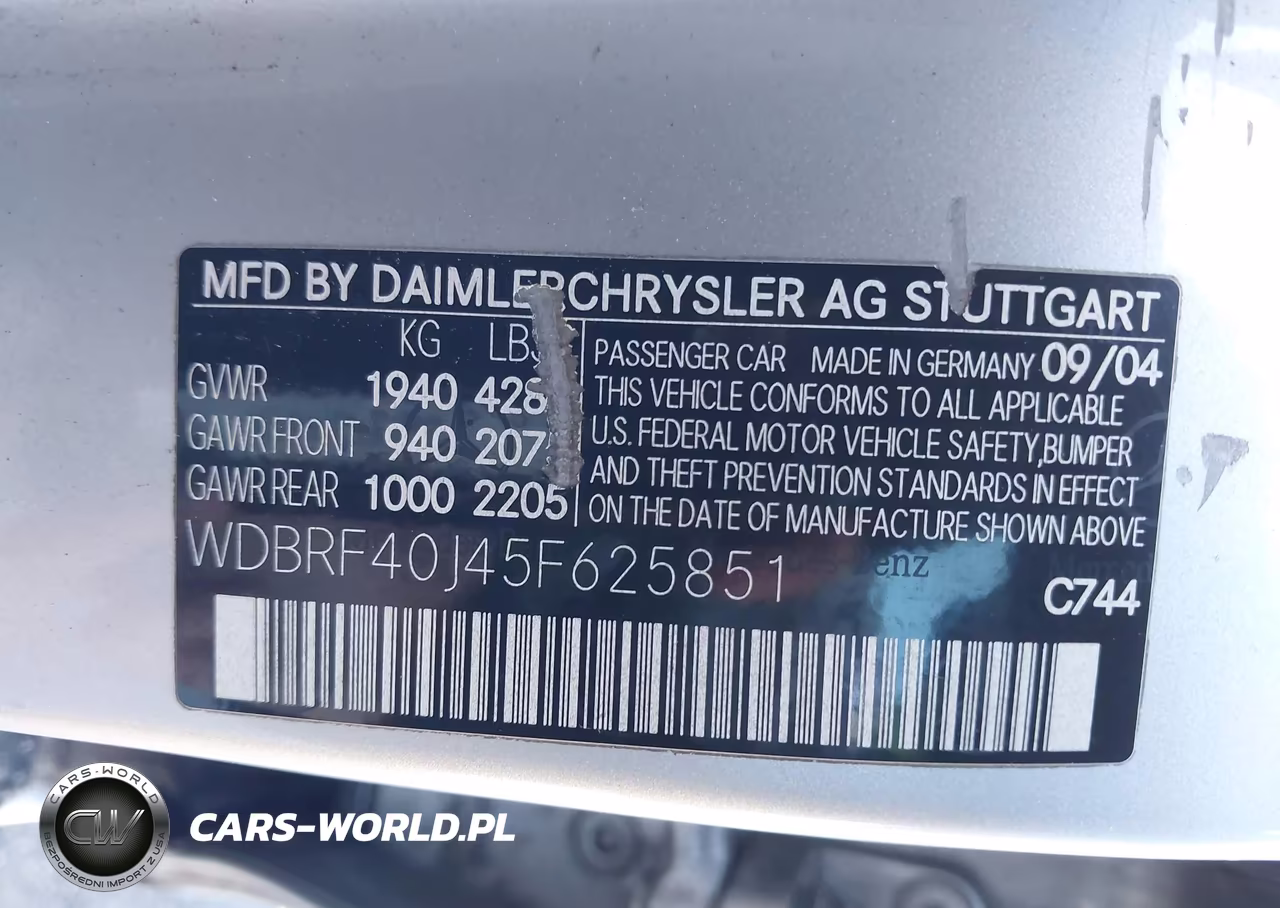 2005 Mercedes-Benz C 230 Kompressor Sport VIN:WDBRF40J45F625851 - 9