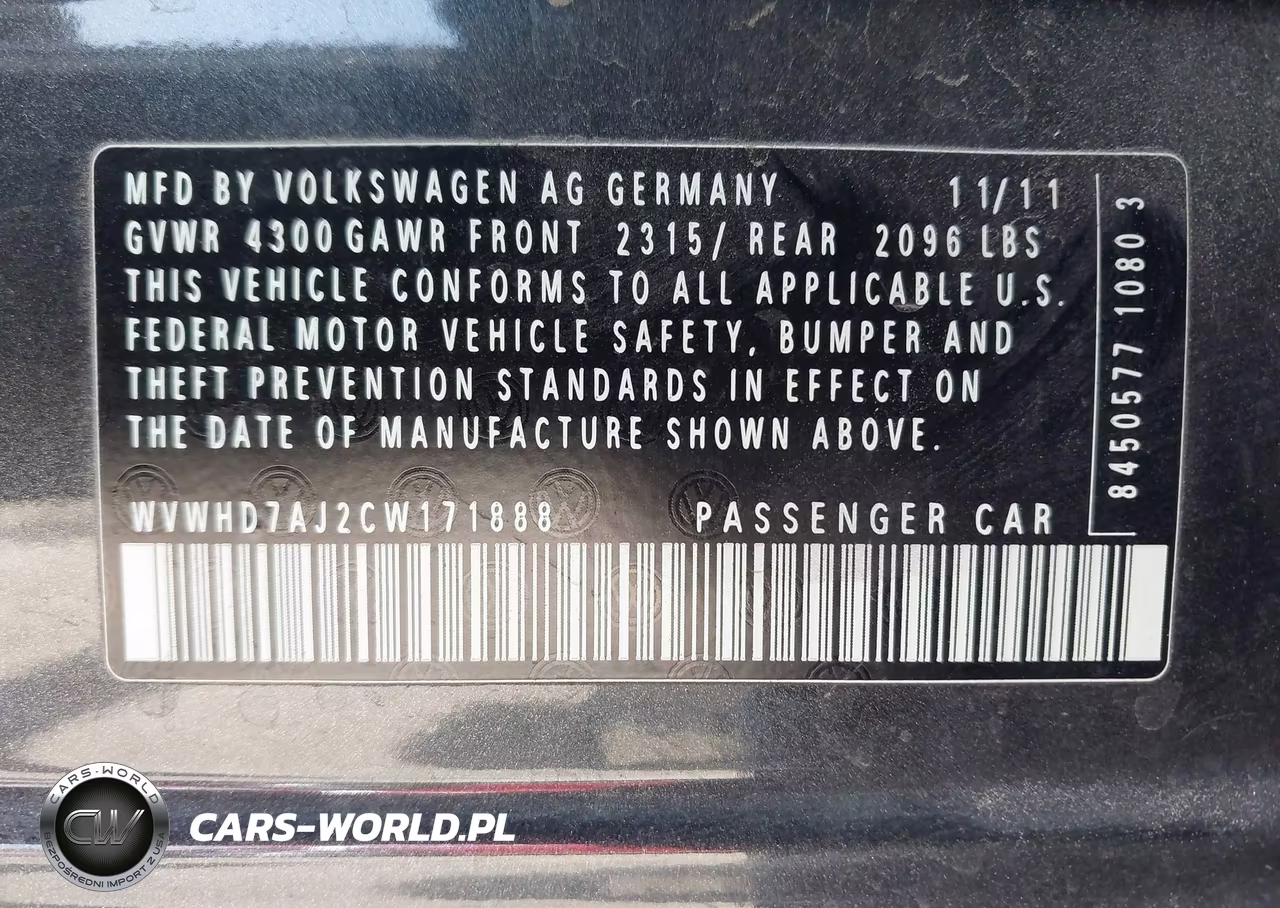 2012 Volkswagen Gti 4-Door VIN:WVWHD7AJ2CW171888 - 9