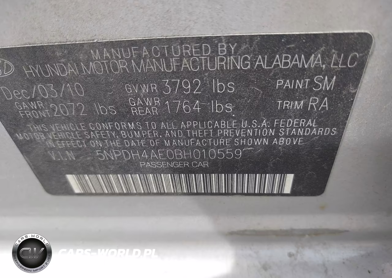 2011 Hyundai Elantra Gls VIN:5NPDH4AE0BH010559 - 9