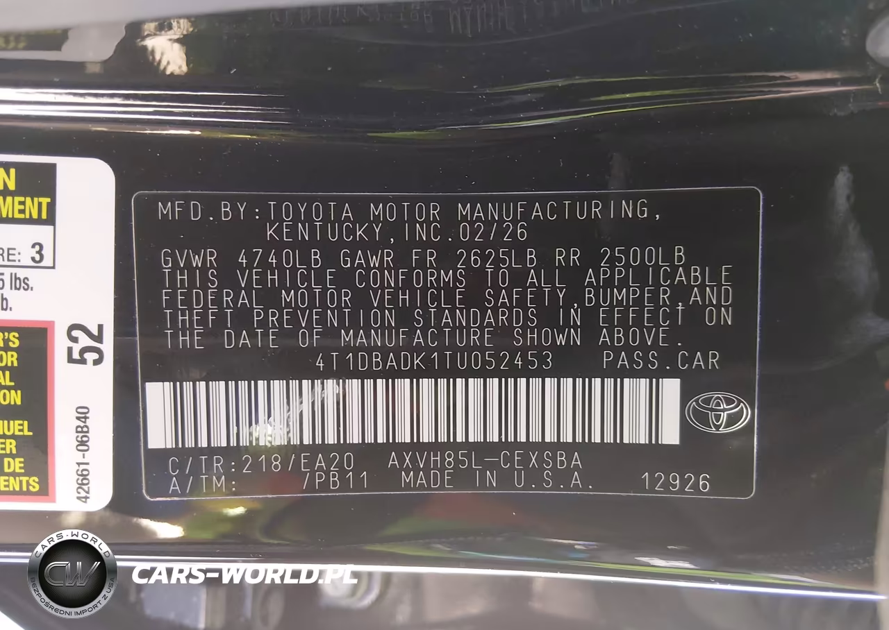 2026 Toyota Camry Se VIN:4T1DBADK1TU052453 - 9