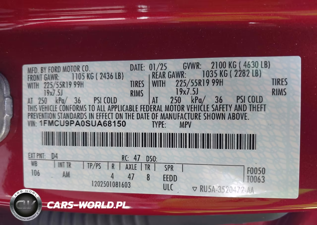 2025 Ford Escape St-Line Elite VIN:1FMCU9PA0SUA68150 - 9