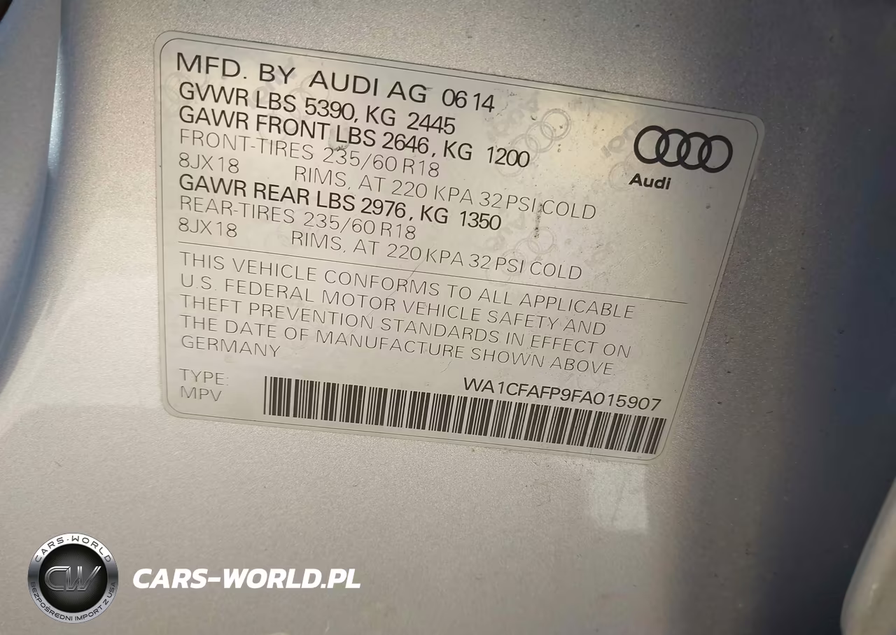 2015 Audi Q5 2.0T Premium VIN:WA1CFAFP9FA015907 - 9