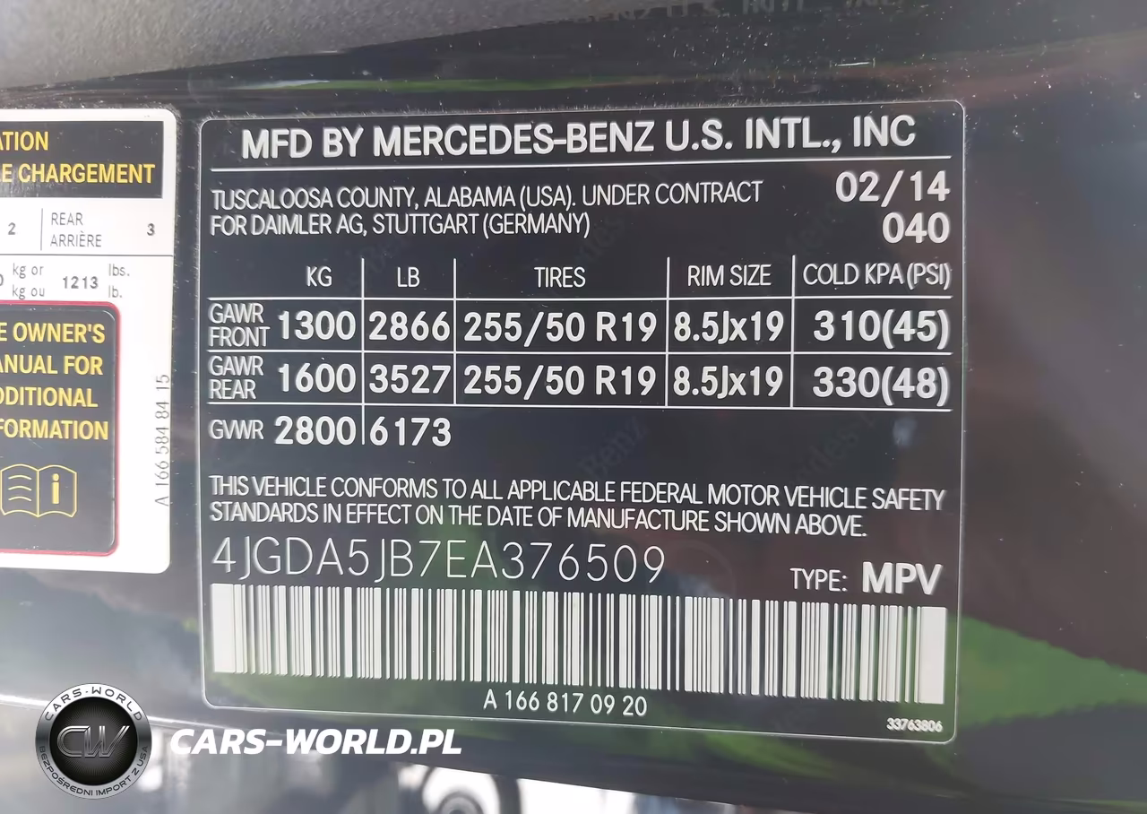 2014 Mercedes-Benz Ml 350 VIN:4JGDA5JB7EA376509 - 9