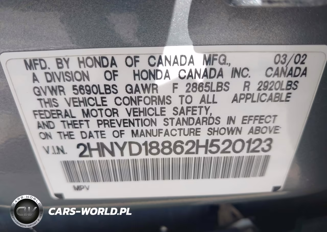 2002 Acura Mdx VIN:2HNYD18862H520123 - 9