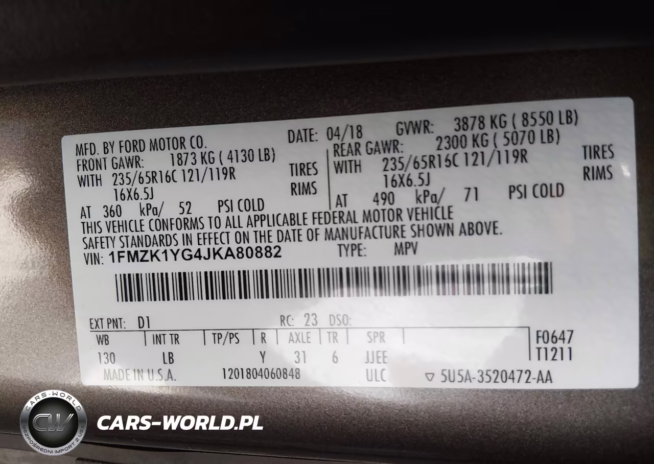 2018 Ford Transit-150 Xlt VIN:1FMZK1YG4JKA80882 - 9