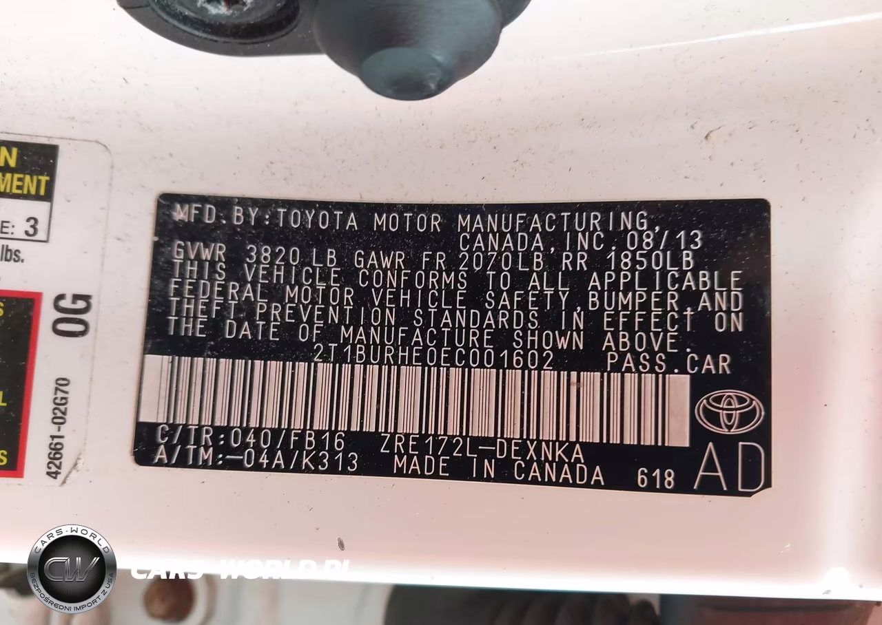2014 Toyota Corolla Le VIN:2T1BURHE0EC001602 - 9