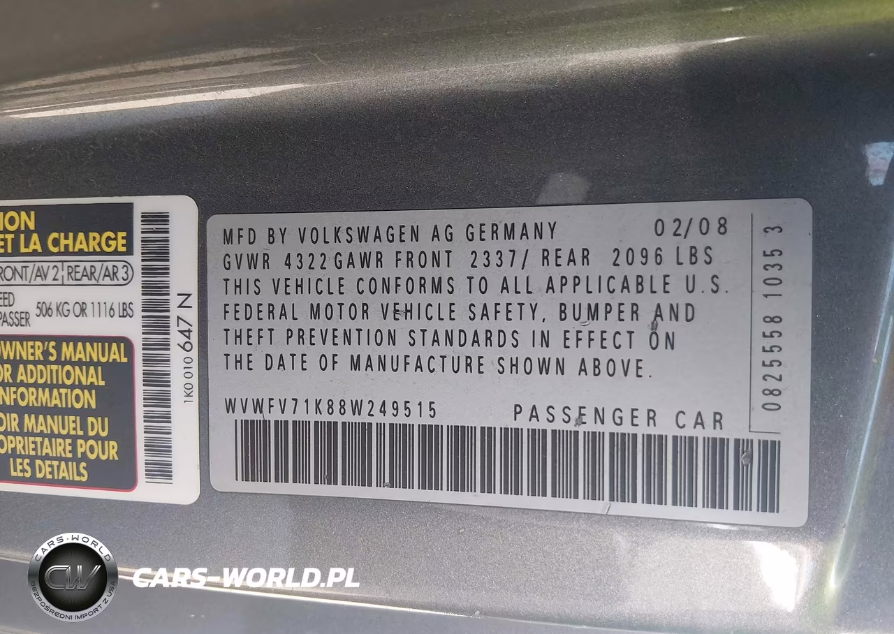 2008 Volkswagen Gti 2-Door VIN:WVWFV71K88W249515 - 9