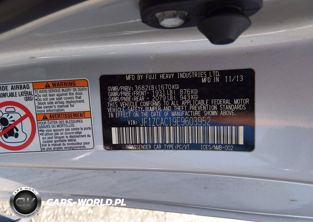 2014 Subaru Brz Limited VIN:JF1ZCAC19E9603952 - 9