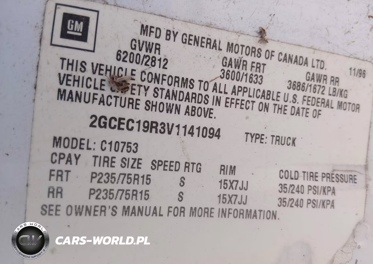 1997 Chevrolet C1500 Fleetside VIN:2GCEC19R3V1141094 - 9