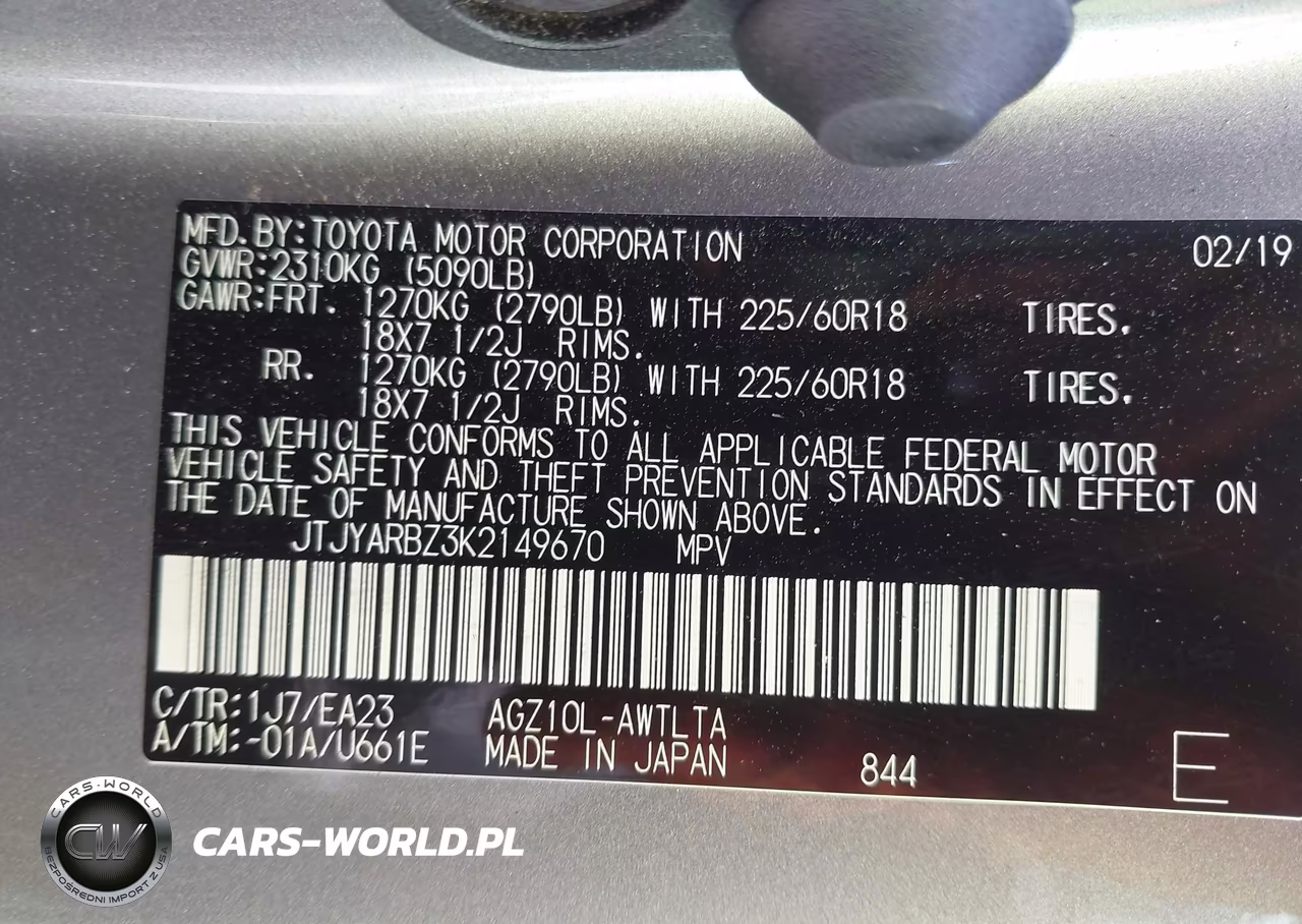 2019 Lexus Nx 300 VIN:JTJYARBZ3K2149670 - 9