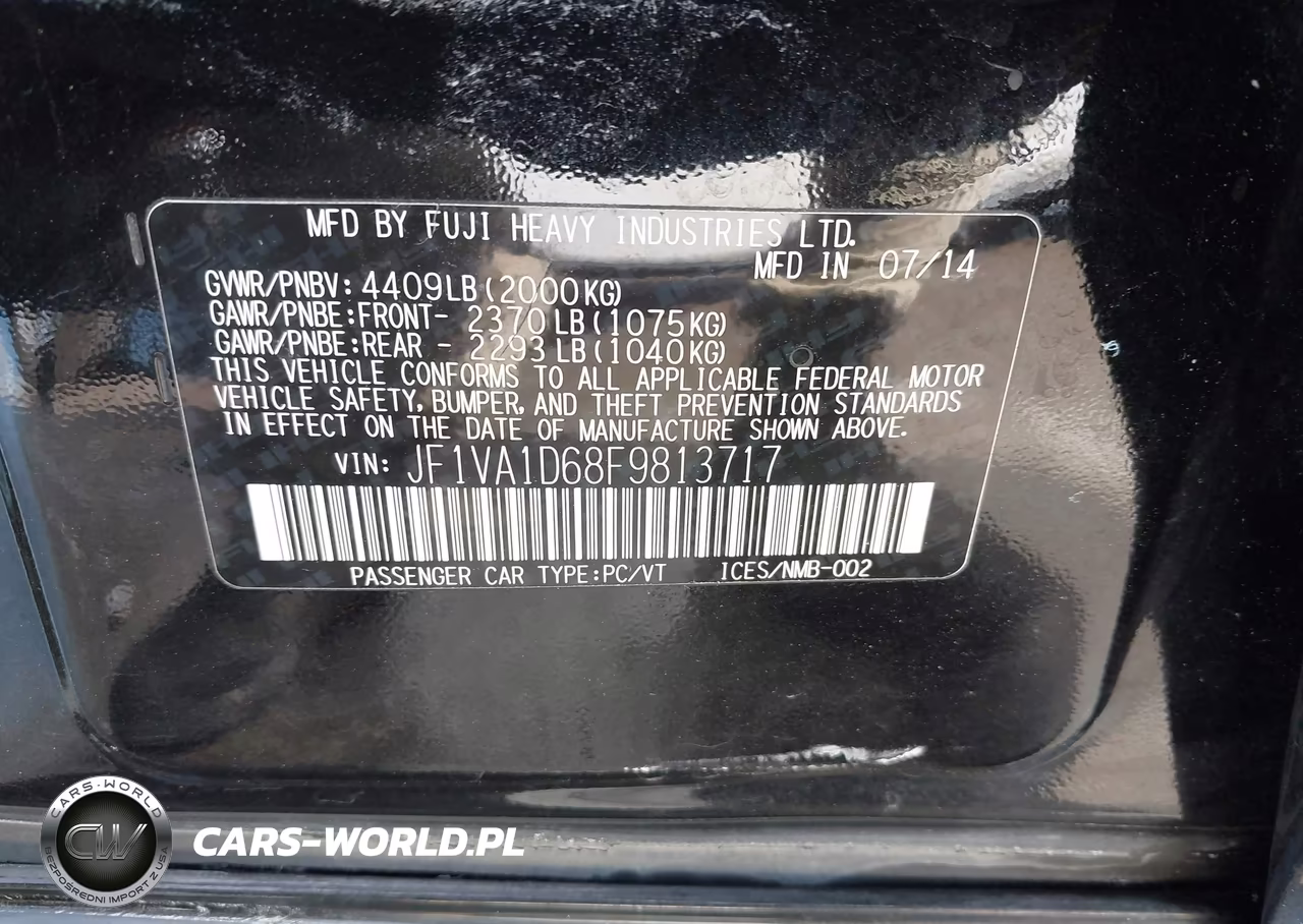 2015 Subaru Wrx Premium VIN:JF1VA1D68F9813717 - 9