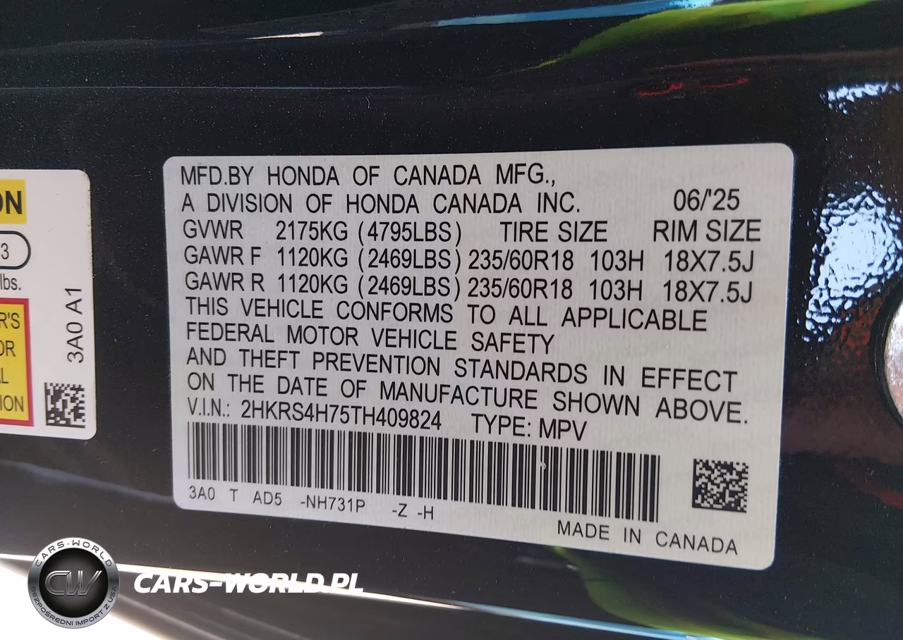 2026 Honda Cr-V Ex-L Awd VIN:2HKRS4H75TH409824 - 9