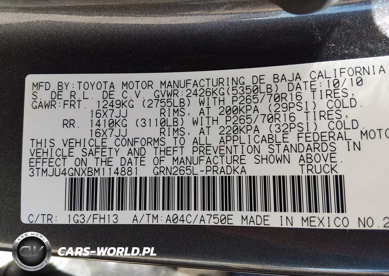 2011 Toyota Tacoma Prerunner V6 VIN:3TMJU4GNXBM114881 - 9