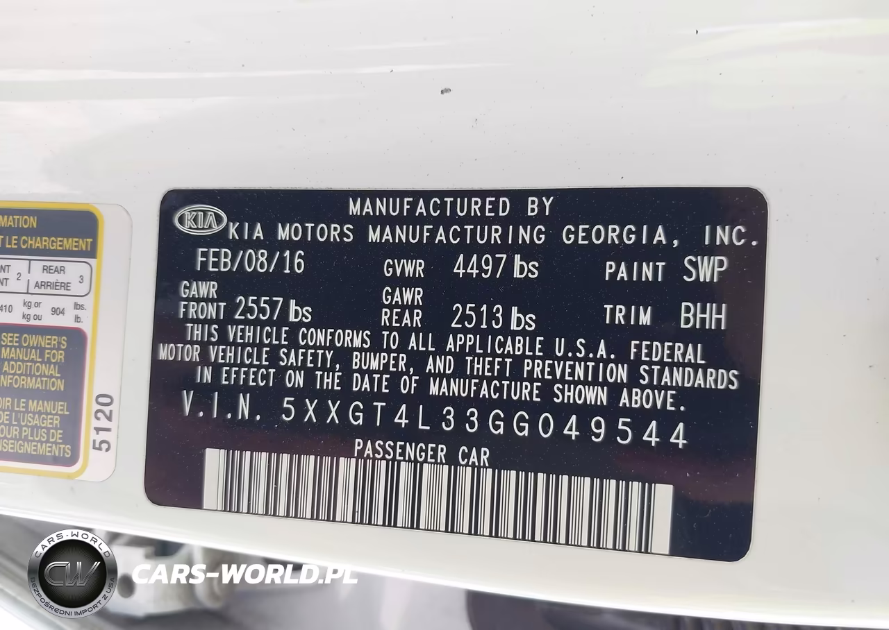 2016 Kia Optima Lx VIN:5XXGT4L33GG049544 - 9