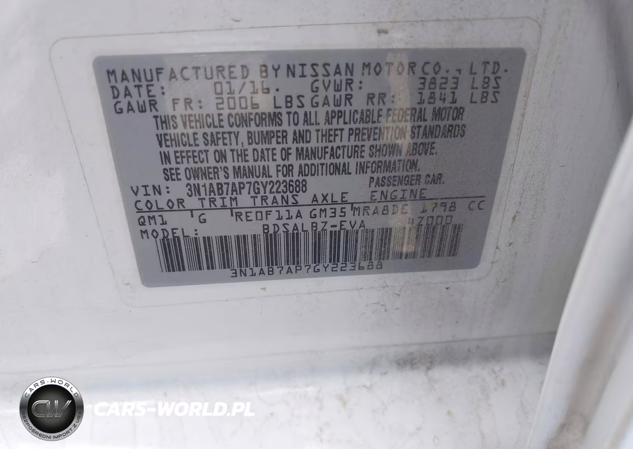 2016 Nissan Sentra S VIN:3N1AB7AP7GY223688 - 9