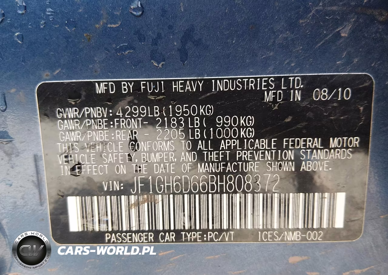 2011 Subaru Impreza Outback Sport VIN:JF1GH6D66BH808372 - 9