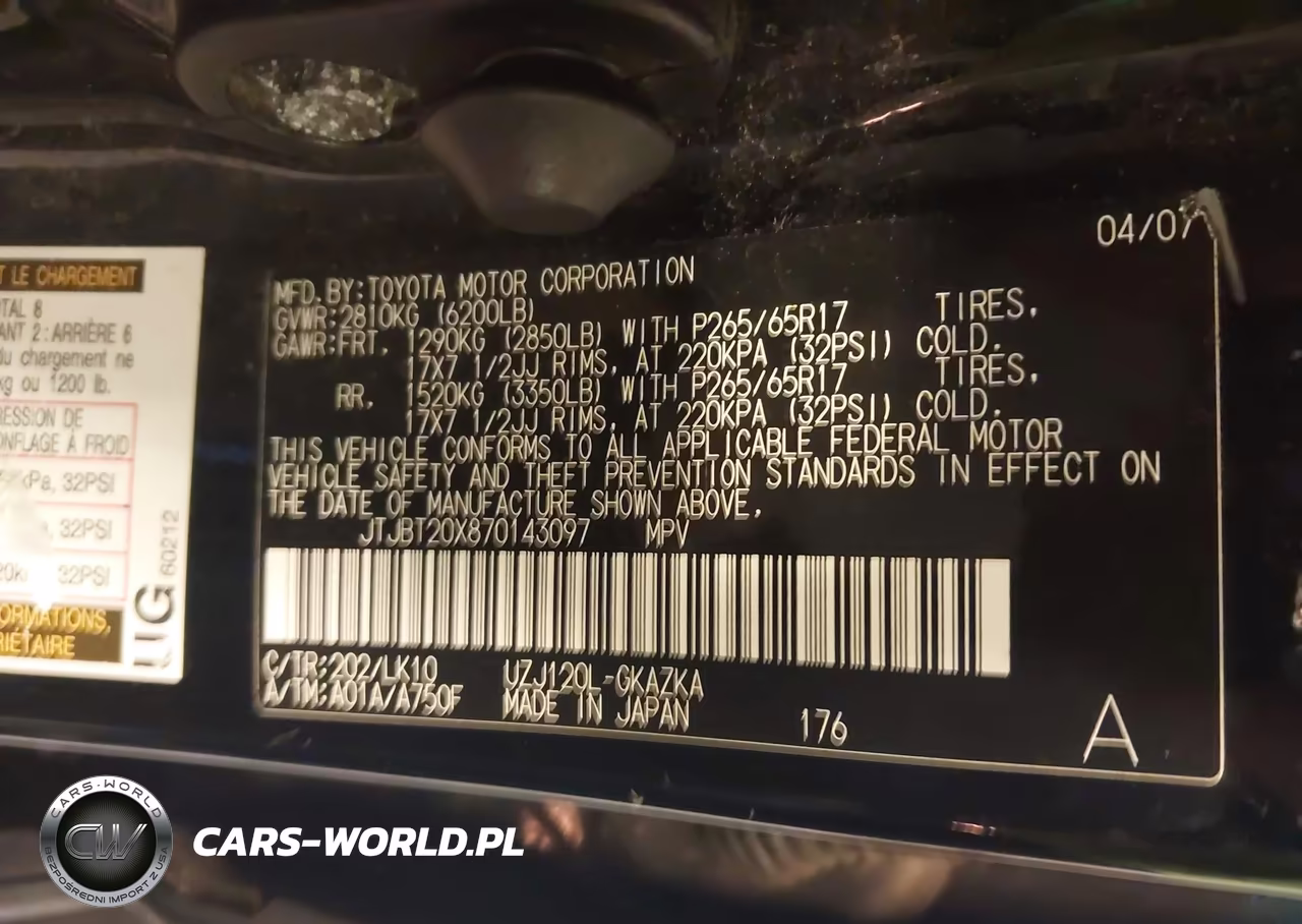 2007 Lexus Gx 470 VIN:JTJBT20X870143097 - 9