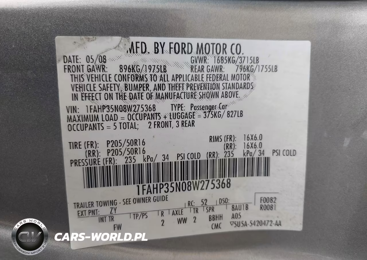 2008 Ford Focus Se-Ses VIN:1FAHP35N08W275368 - 9