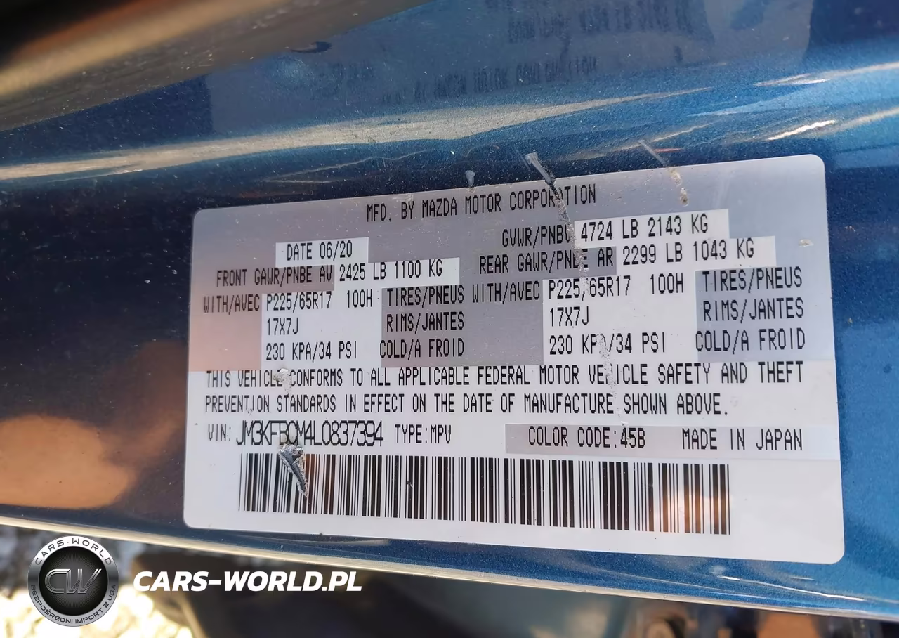 2020 Mazda Cx-5 Touring VIN:JM3KFBCM4L0837394 - 9