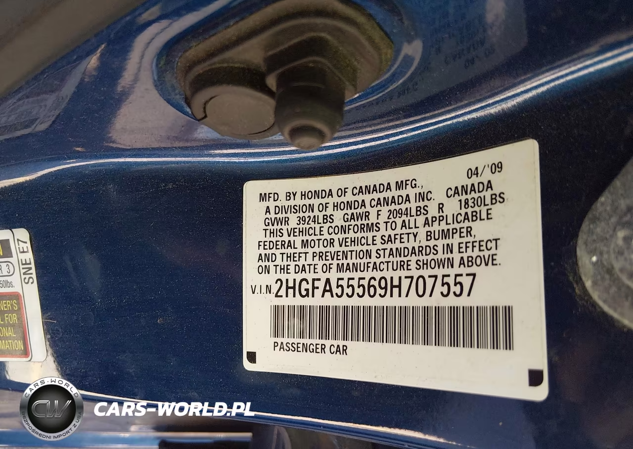 2009 Honda Civic Si VIN:2HGFA55569H707557 - 9