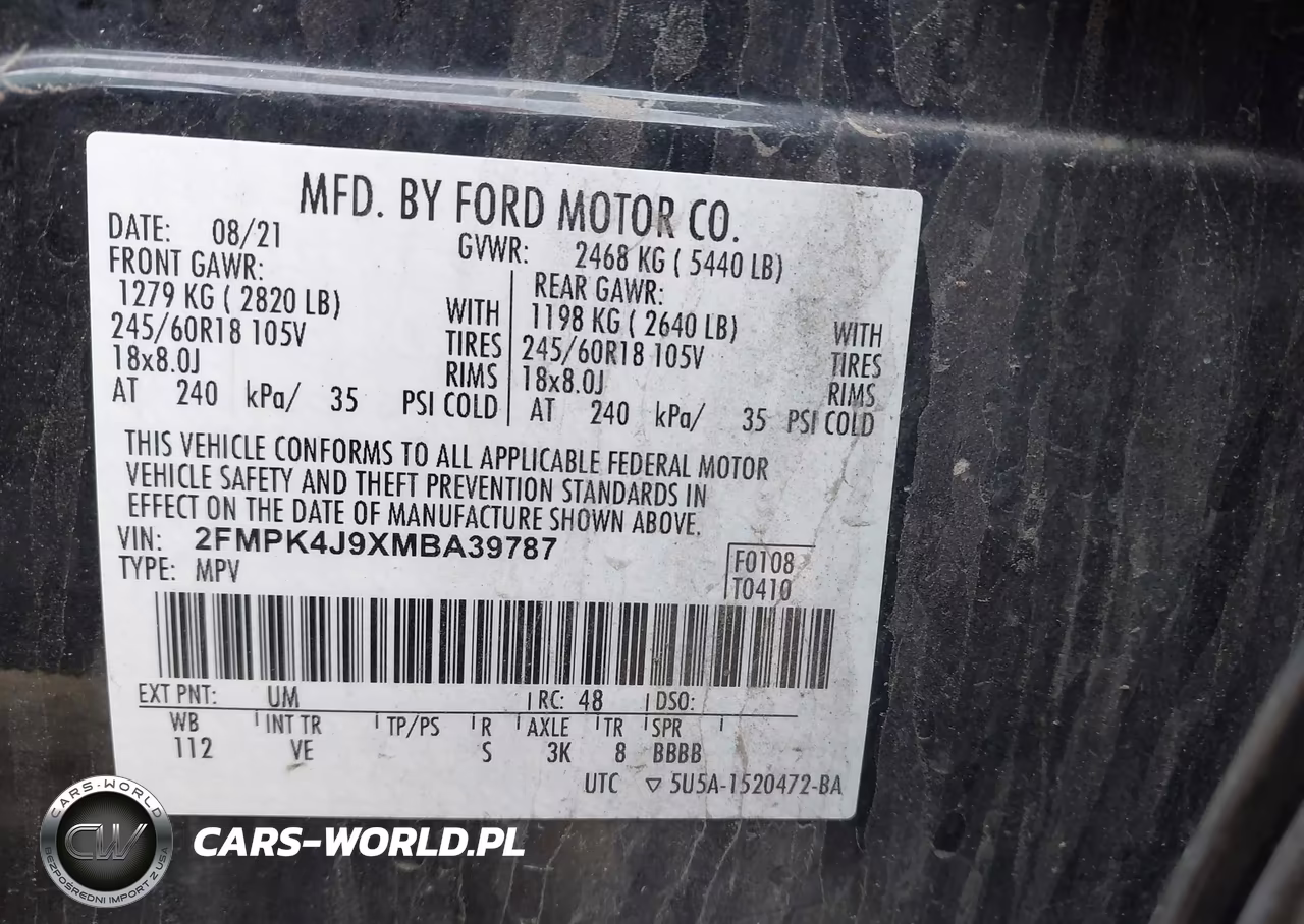 2021 Ford Edge Sel VIN:2FMPK4J9XMBA39787 - 9