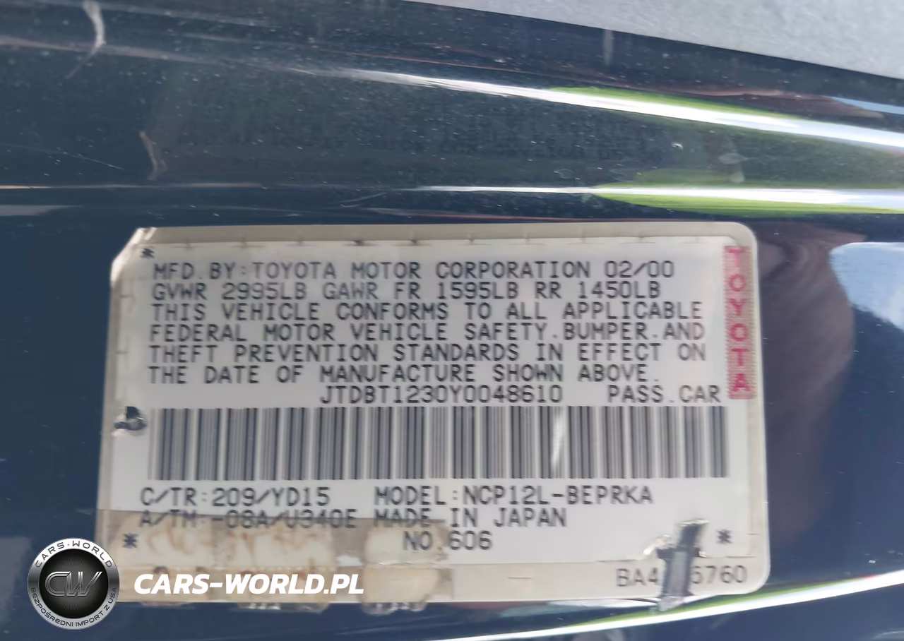 2000 Toyota Echo VIN:JTDBT1230Y0048610 - 9
