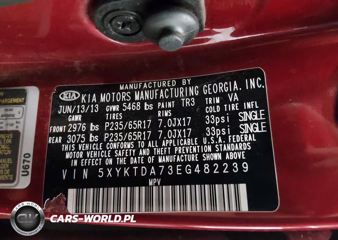 2014 Kia Sorento Lx V6 VIN:5XYKTDA73EG482239 - 9