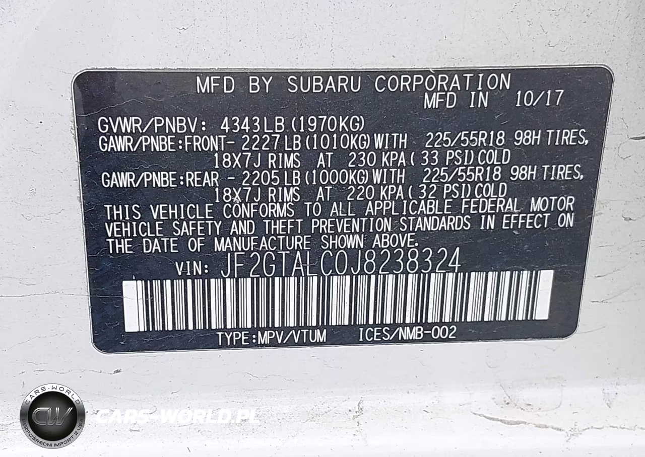 2018 Subaru Crosstrek 2.0I Limited VIN:JF2GTALC0J8238324 - 9