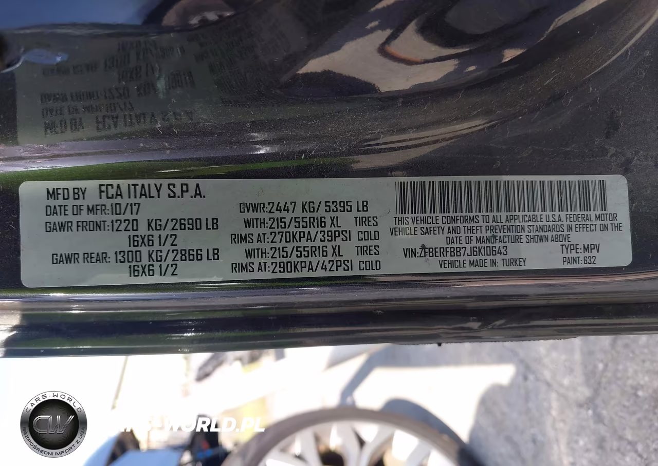 2018 Ram Promaster City Slt VIN:ZFBERFBB7J6K10643 - 9