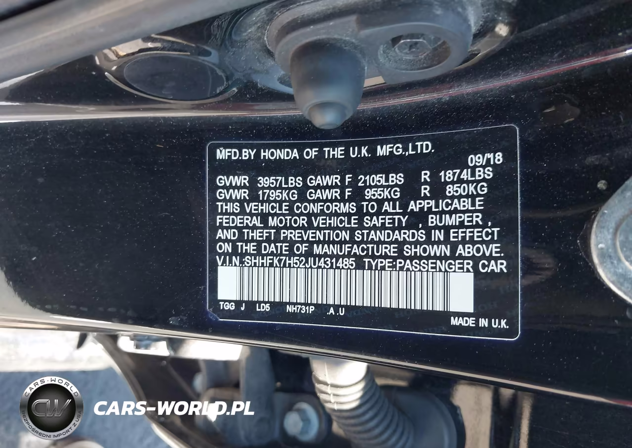 2018 Honda Civic Ex VIN:SHHFK7H52JU431485 - 9