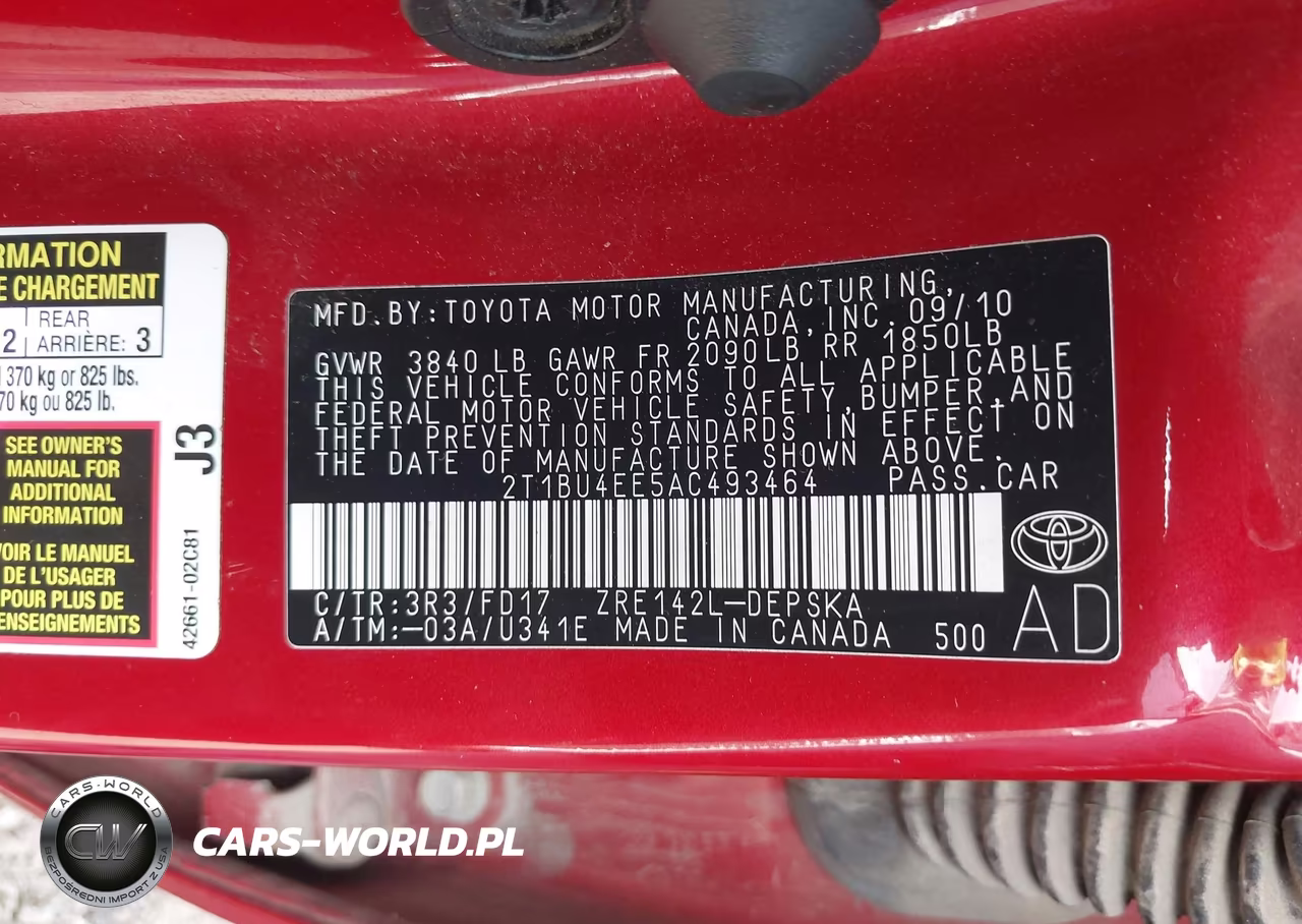 2010 Toyota Corolla S VIN:2T1BU4EE5AC493464 - 9