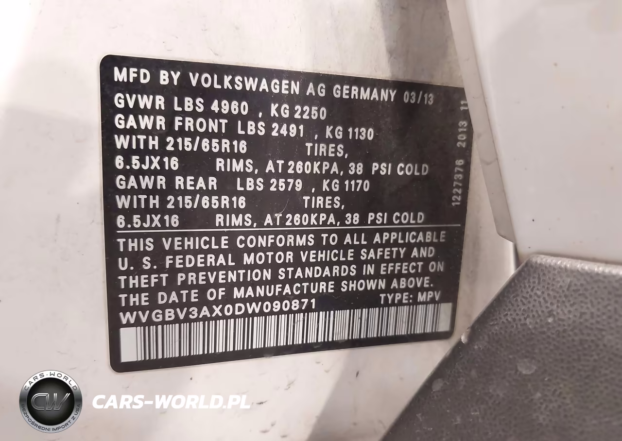 2013 Volkswagen Tiguan S VIN:WVGBV3AX0DW090871 - 9