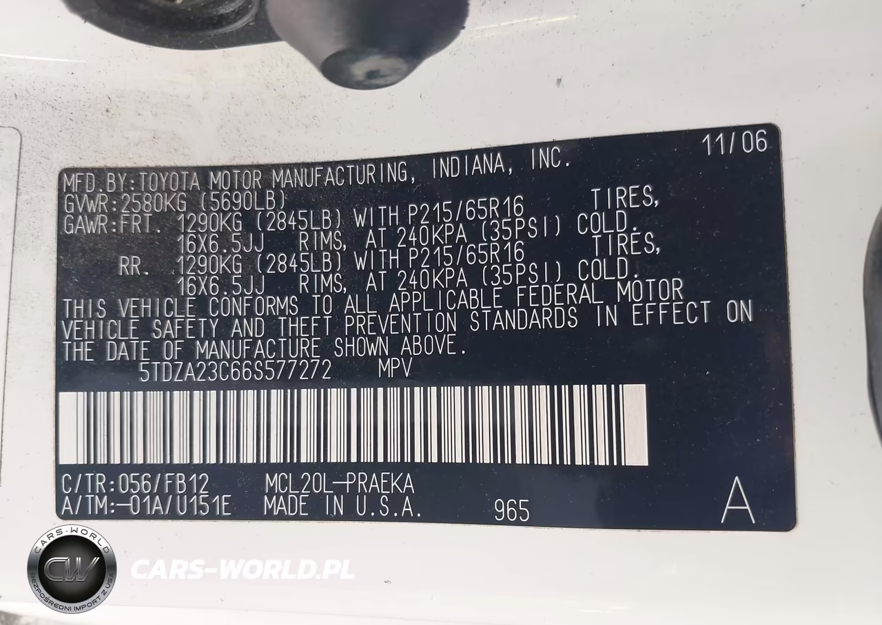 2006 Toyota Sienna Ce VIN:5TDZA23C66S577272 - 13
