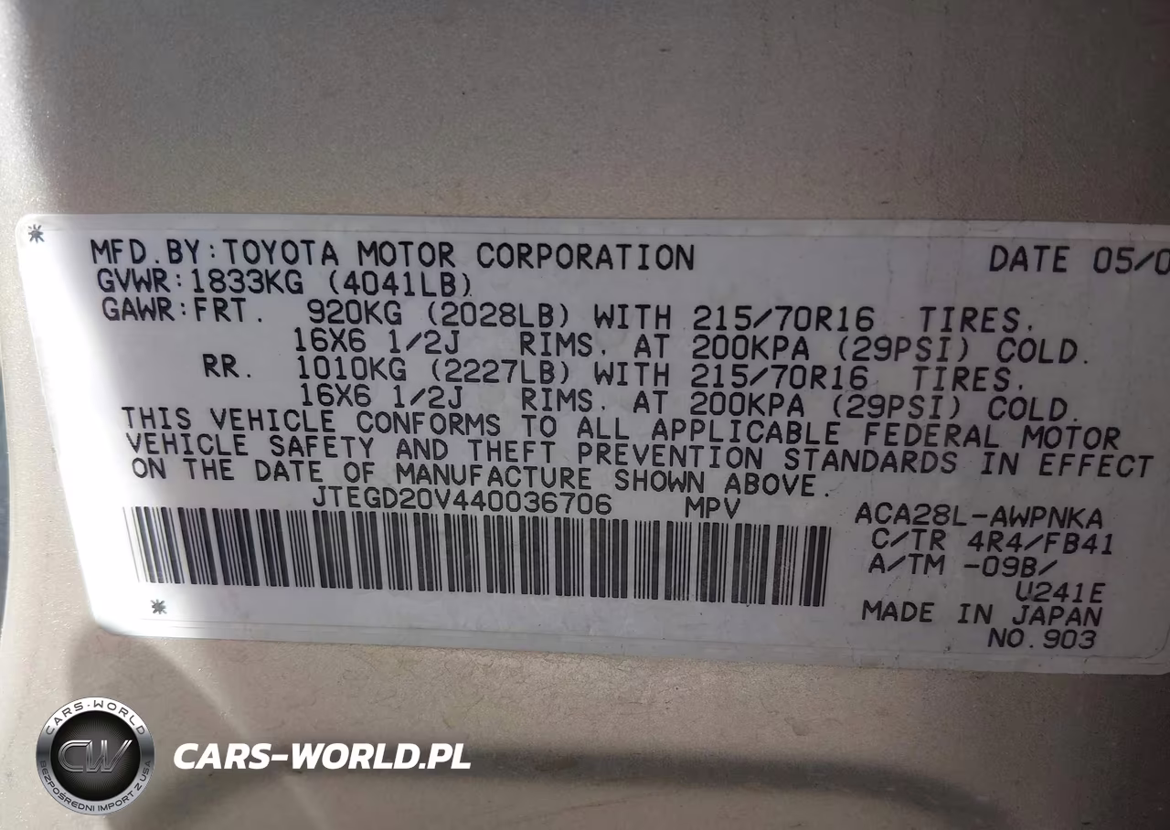 2004 Toyota Rav4 VIN:JTEGD20V440036706 - 9