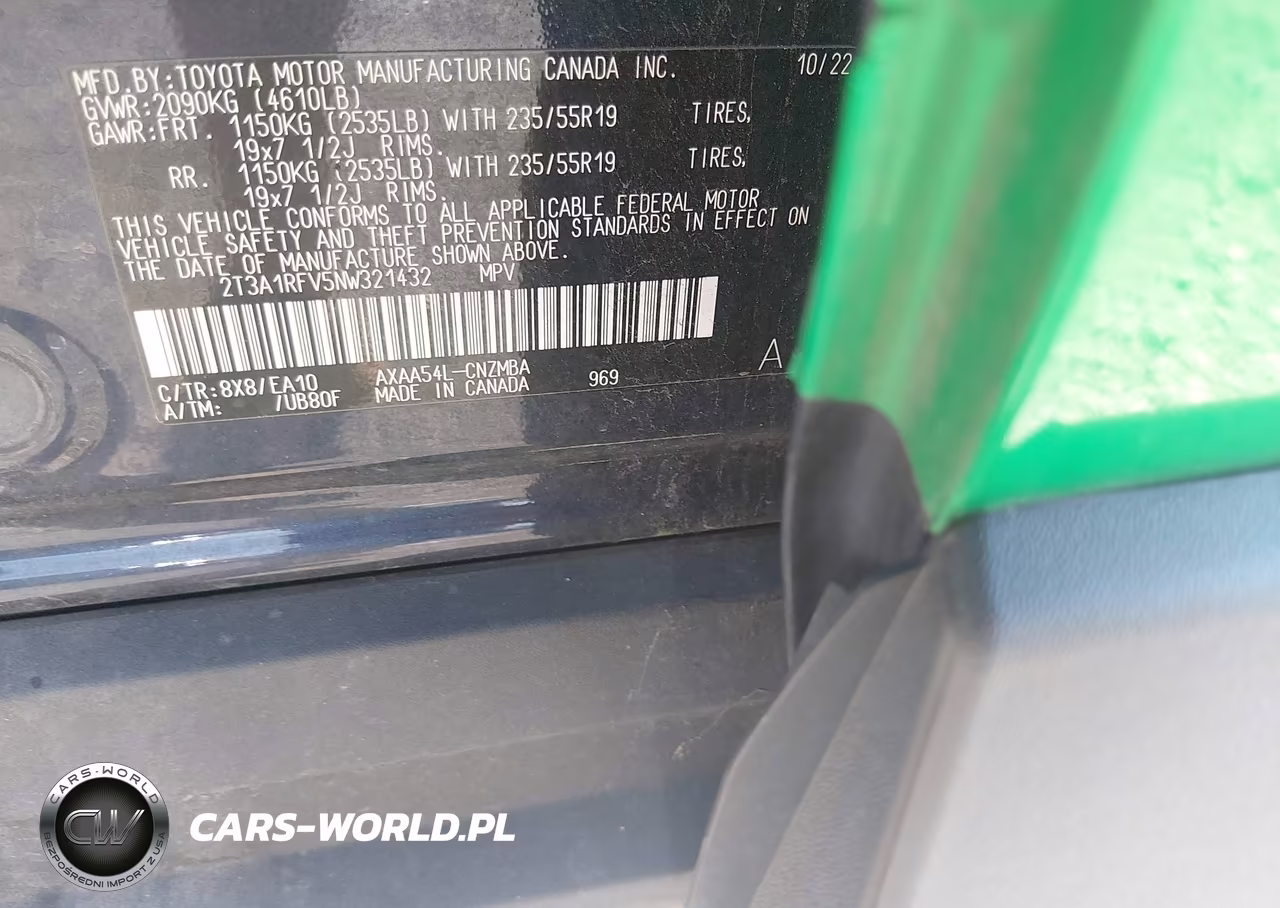 2022 Toyota Rav4 Xle Premium VIN:2T3A1RFV5NW321432 - 9
