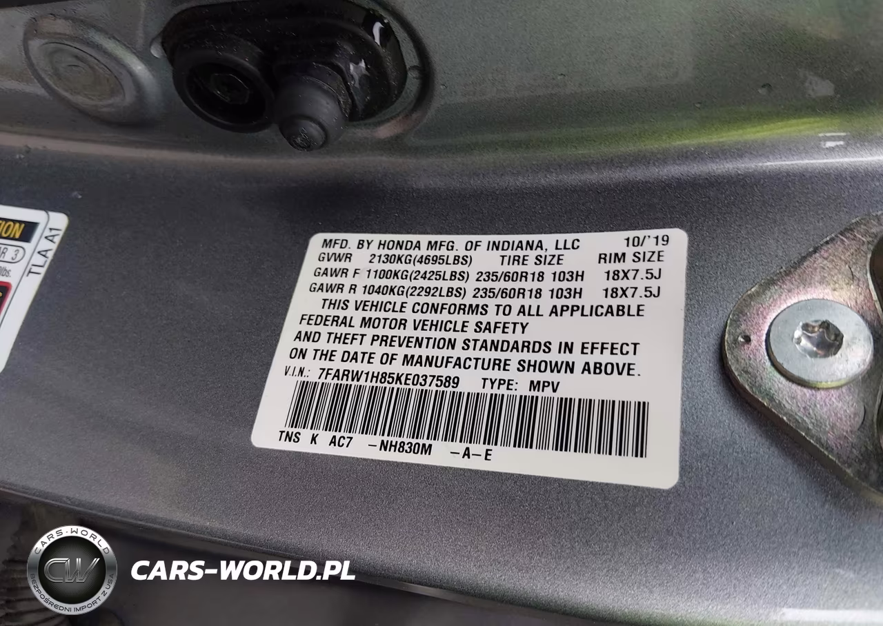 2019 Honda Cr-V Ex-L VIN:7FARW1H85KE037589 - 9