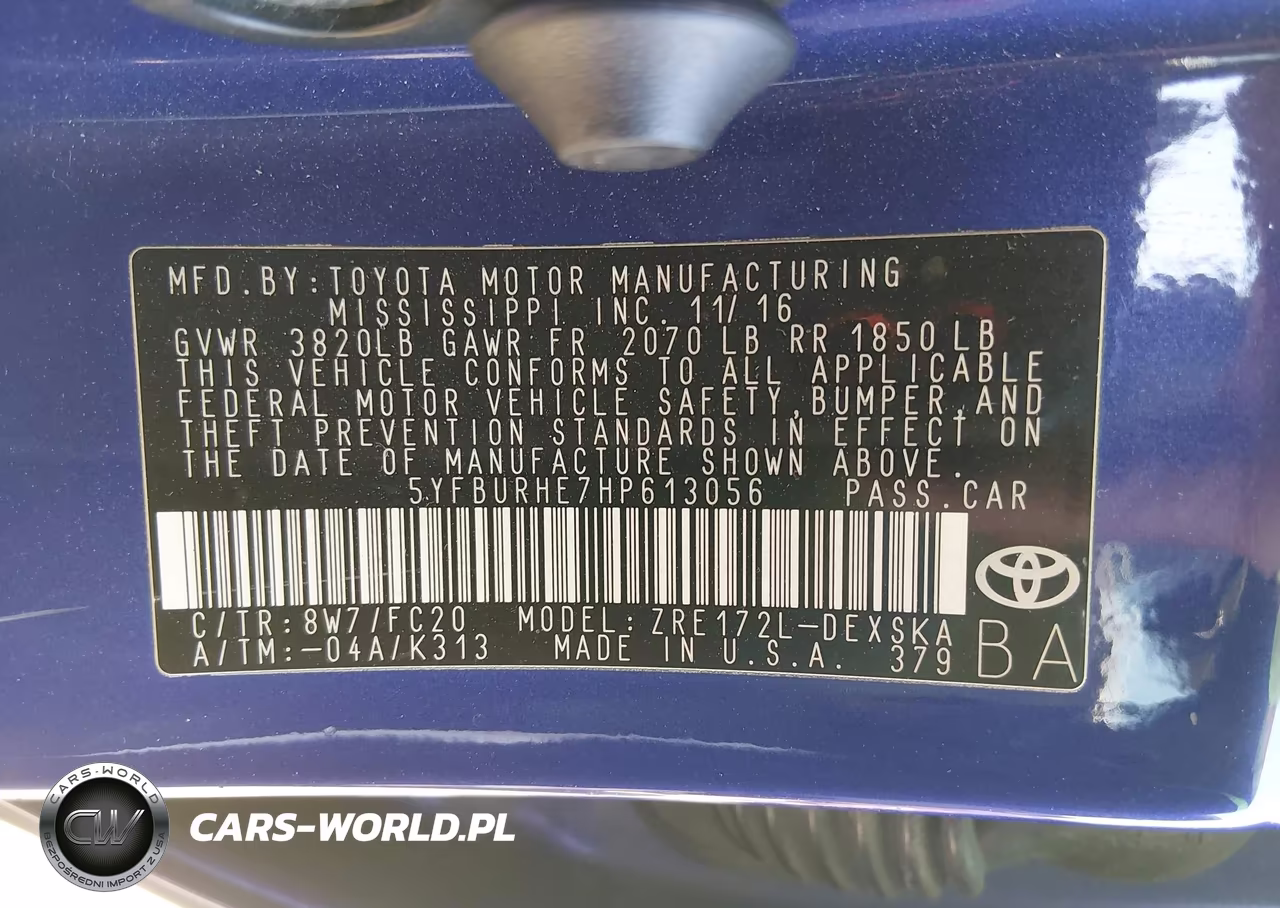 2017 Toyota Corolla Se VIN:5YFBURHE7HP613056 - 9