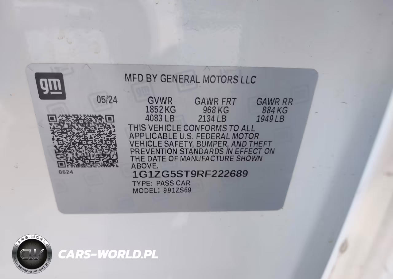 2024 Chevrolet Malibu Fwd Rs VIN:1G1ZG5ST9RF222689 - 9