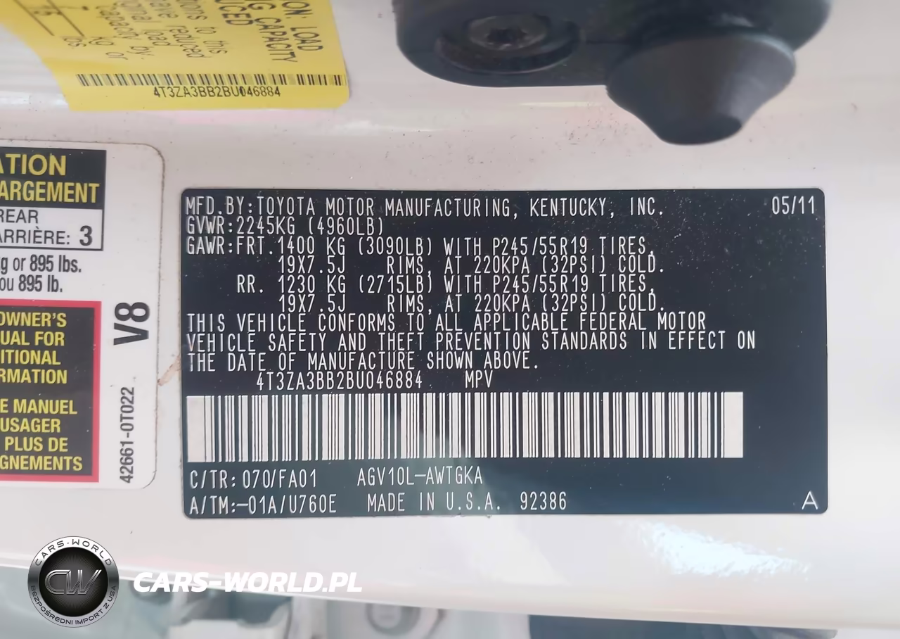 2011 Toyota Venza VIN:4T3ZA3BB2BU046884 - 9