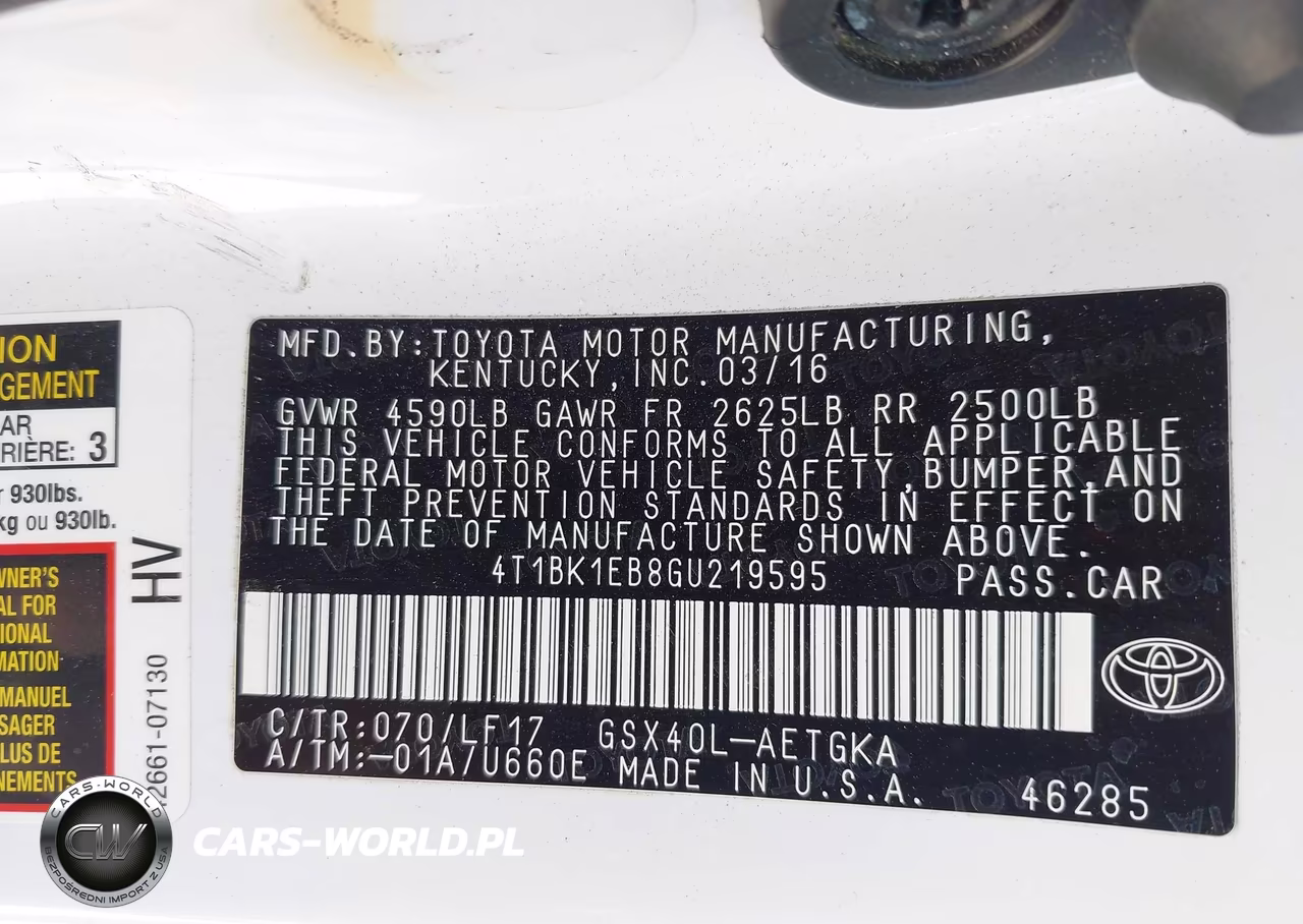 2016 Toyota Avalon Xle Plus VIN:4T1BK1EB8GU219595 - 9