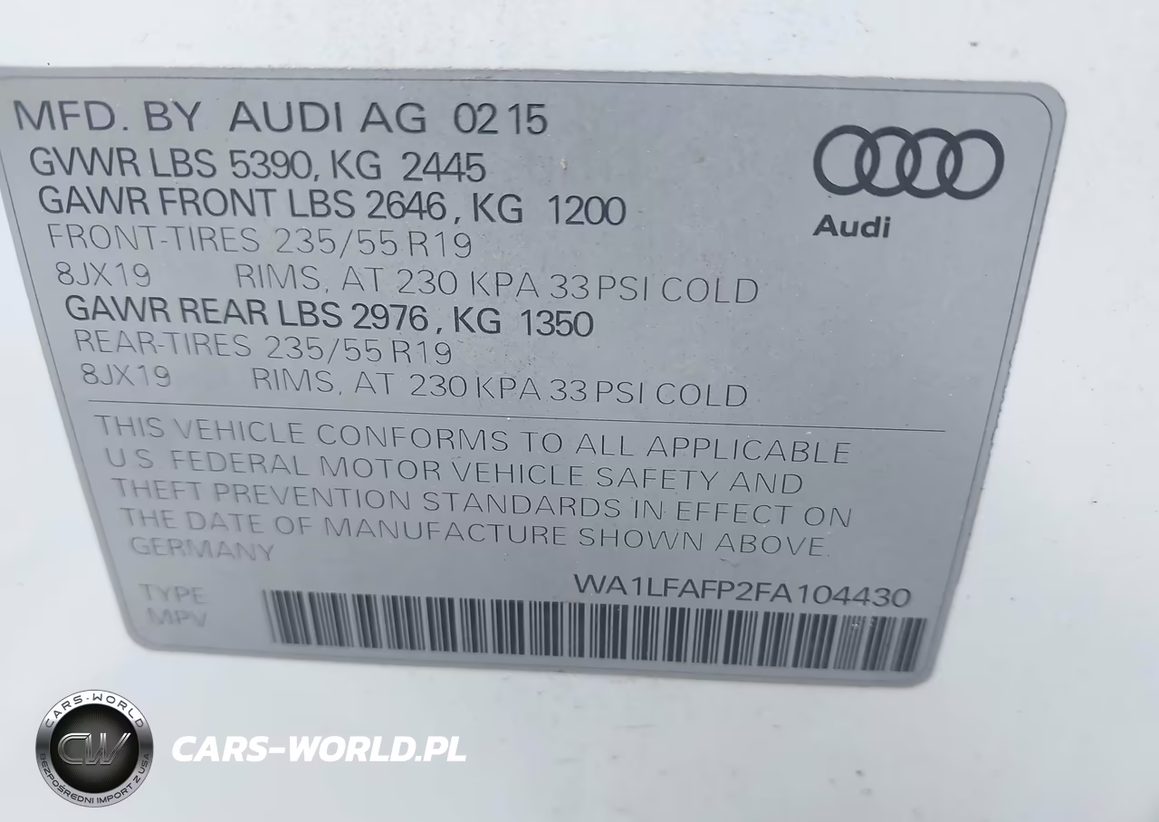 2015 Audi Q5 2.0T Premium VIN:WA1LFAFP2FA104430 - 9